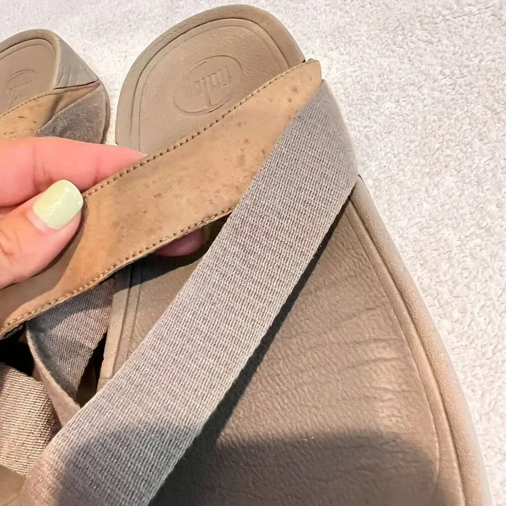 Fitflop MensTaupe Sling Nylon Walking Sandal 11 Flat Comfort Slip On Casual